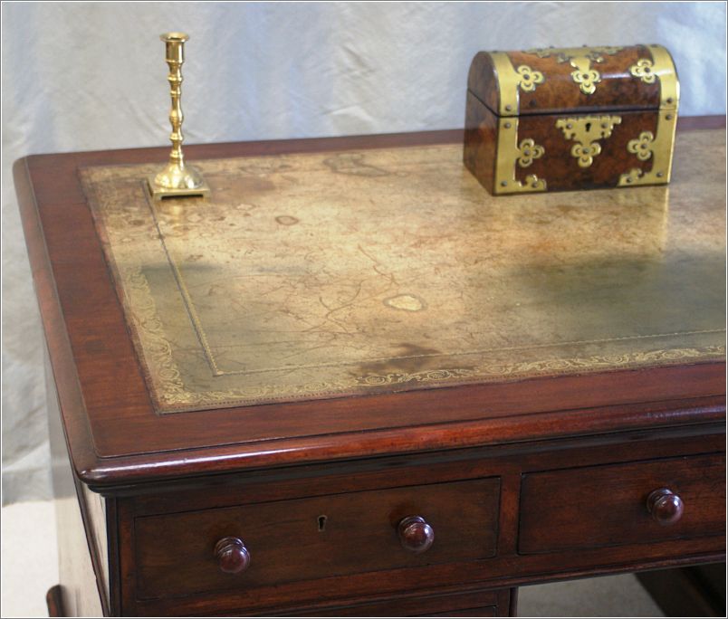 1023 Antique Mahogany Partners Desk Fitch London (5)
